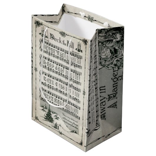 Überprüfen Sie die Hallen-Musikblatt-Geschenktasch Mittlere Geschenktüte (Vorderseite Schrägansicht)