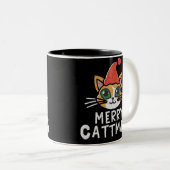 Überprüfen Sie die Hallen Santa Cat Zweifarbige Tasse (VorderseiteRechts)