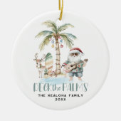 Überprüfen Sie die Palmen | Fun Tropical Christmas Keramik Ornament (Vorne)