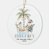 Überprüfen Sie die Palmen | Fun Tropical Christmas Keramik Ornament (Links)