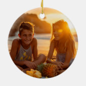 Überprüfen Sie die Palmen | Fun Tropical Christmas Keramik Ornament (Hinten)