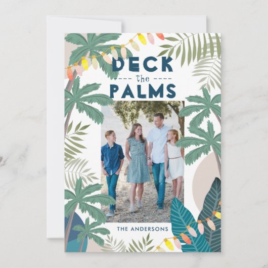 Überprüfen Sie die Tropical Holiday Foto Card der Einladung (Vorderseite)