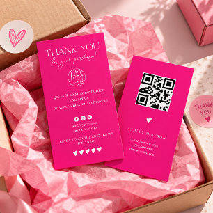 Überprüfen Sie einfache heiße rosa Bestellung dank Visitenkarte