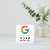 Überprüfen Sie Google Bewertungs-QR-Code Google Be Quadratische Visitenkarte (Stehend Vorderseite)