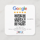 Überprüfen Sie Google Bewertungs-QR-Code Google Be Quadratische Visitenkarte (Rückseite)