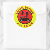 Überprüfen Sie vor der Sperrung Runder Aufkleber (Tasche)