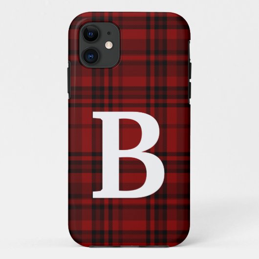 ÜBERPRÜFT KARIERTE SCHWARZROTE KUSTOMIZE-TYPOGRAPH Case-Mate iPhone HÜLLE (Rückseite)