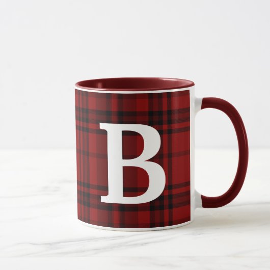 ÜBERPRÜFT KARIERTE SCHWARZROTE KUSTOMIZE-TYPOGRAPH TASSE (Rechts)