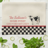 Überprüfte Land-Kuh-personalisierte Küchen-Tücher Küchentuch (Gefaltet)