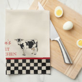 Überprüfte Land-Kuh-personalisierte Küchen-Tücher Küchentuch (Viertel Falte)