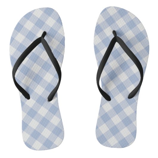 Überprüftes blaues Gingham-Classic-Muster Badesandalen (Fußbett)