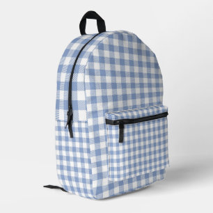Überprüftes blaues Gingham-Classic-Muster Bedruckter Rucksack