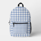 Überprüftes blaues Gingham-Classic-Muster Bedruckter Rucksack (Vorderseite)