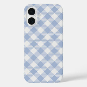 Überprüftes blaues Gingham-Classic-Muster iPhone 16 Hülle