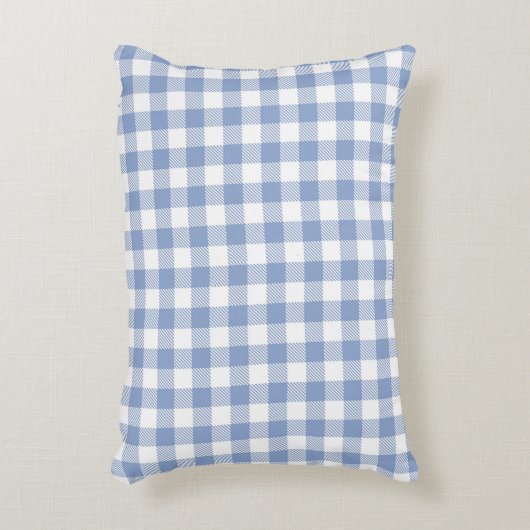 Überprüftes blaues Gingham-Classic-Muster Dekokissen (Vorderseite(Vertikal))