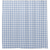 Überprüftes blaues Gingham-Classic-Muster Duschvorhang (Vorderseite)