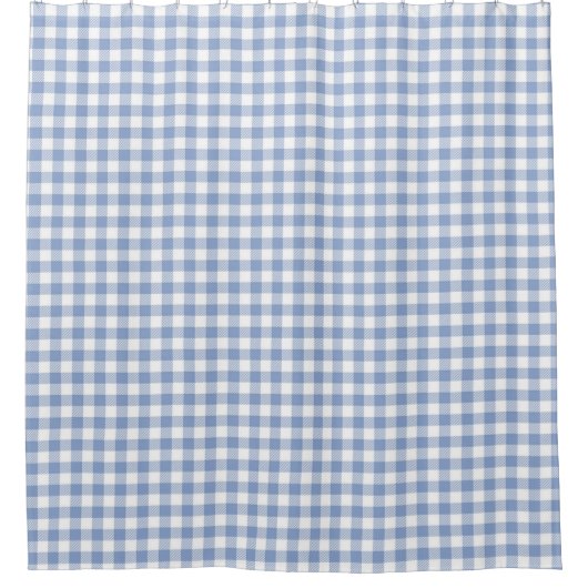 Überprüftes blaues Gingham-Classic-Muster Duschvorhang (Vorderseite)