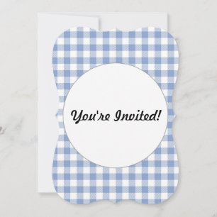 Überprüftes blaues Gingham-Classic-Muster Einladung