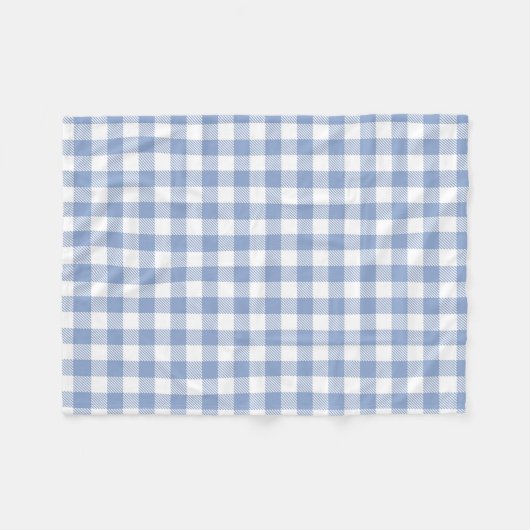 Überprüftes blaues Gingham-Classic-Muster Fleecedecke (Vorderseite (Horizontal))