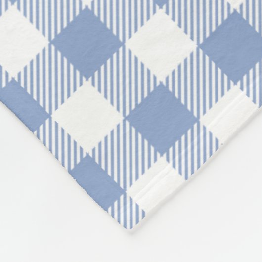 Überprüftes blaues Gingham-Classic-Muster Fleecedecke (Ecke)