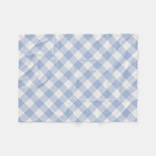 Überprüftes blaues Gingham-Classic-Muster Fleecedecke (Vorderseite (Horizontal))