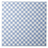 Überprüftes blaues Gingham-Classic-Muster Fliese (Vorderseite)