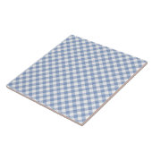 Überprüftes blaues Gingham-Classic-Muster Fliese (Seite)