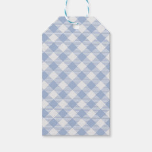 Überprüftes blaues Gingham-Classic-Muster Geschenkanhänger