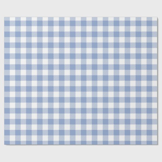 Überprüftes blaues Gingham-Classic-Muster Geschenkpapier (Flach)