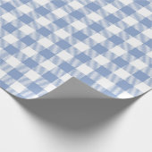Überprüftes blaues Gingham-Classic-Muster Geschenkpapier (Ecke)