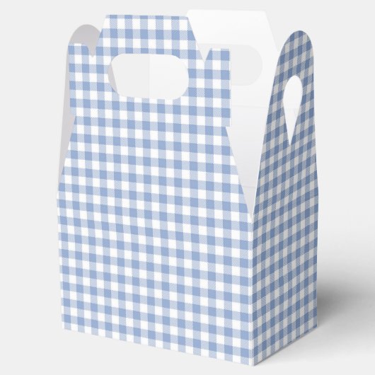 Überprüftes blaues Gingham-Classic-Muster Geschenkschachtel (Geöffnet)