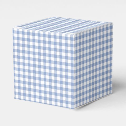 Überprüftes blaues Gingham-Classic-Muster Geschenkschachtel (Vorderseite)