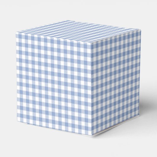 Überprüftes blaues Gingham-Classic-Muster Geschenkschachtel (Rückseite)