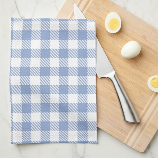 Überprüftes blaues Gingham-Classic-Muster Geschirrtuch (Viertel Falte)