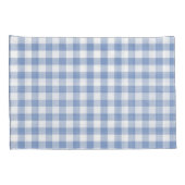 Überprüftes blaues Gingham-Classic-Muster Kissenbezug (Rückseite-Rechts)