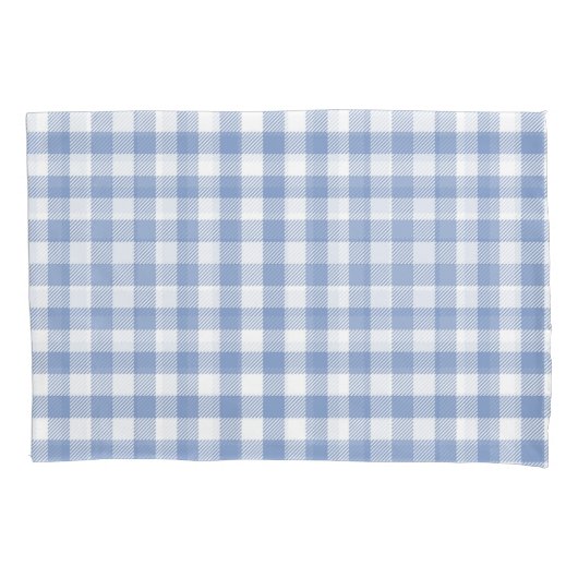Überprüftes blaues Gingham-Classic-Muster Kissenbezug (Vorderseite-Links)