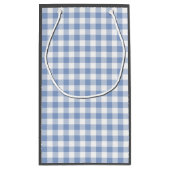 Überprüftes blaues Gingham-Classic-Muster Kleine Geschenktüte (Rückseite)
