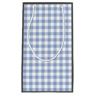 Überprüftes blaues Gingham-Classic-Muster Kleine Geschenktüte