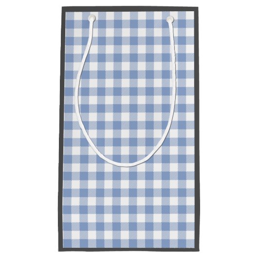 Überprüftes blaues Gingham-Classic-Muster Kleine Geschenktüte (Vorderseite)