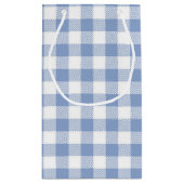 Überprüftes blaues Gingham-Classic-Muster Kleine Geschenktüte (Rückseite)