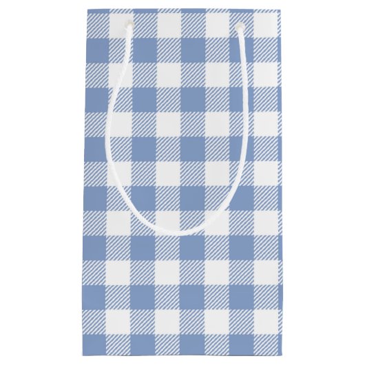 Überprüftes blaues Gingham-Classic-Muster Kleine Geschenktüte (Vorderseite)