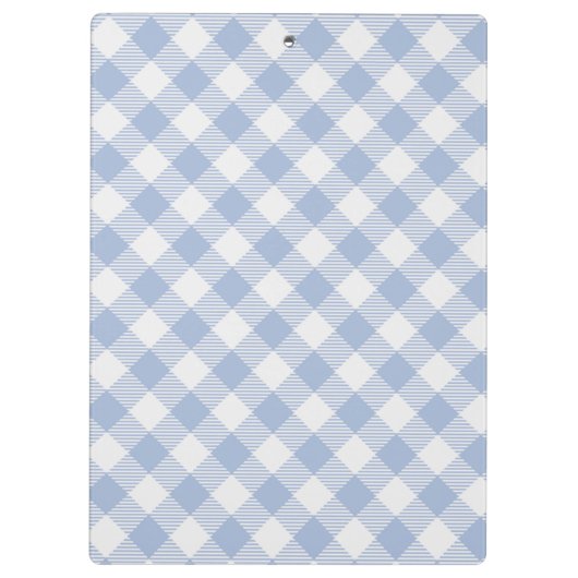 Überprüftes blaues Gingham-Classic-Muster Klemmbrett (Rückseite)