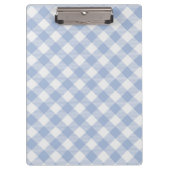 Überprüftes blaues Gingham-Classic-Muster Klemmbrett (Vorderseite)