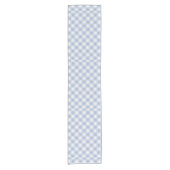 Überprüftes blaues Gingham-Classic-Muster Kurzer Tischläufer (Vorderseite)
