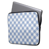 Überprüftes blaues Gingham-Classic-Muster Laptopschutzhülle (Vorderseite Links)