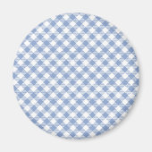 Überprüftes blaues Gingham-Classic-Muster Magnet (Vorne)