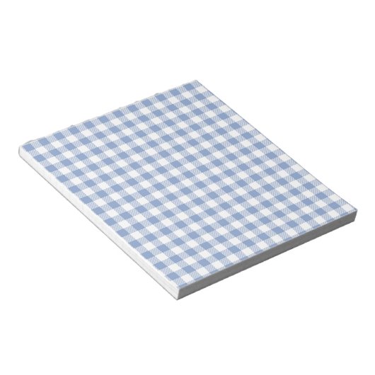 Überprüftes blaues Gingham-Classic-Muster Notizblock (angewinkelt)