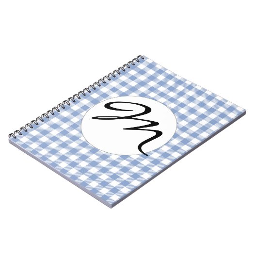 Überprüftes blaues Gingham-Classic-Muster Notizblock (Linke Seite)