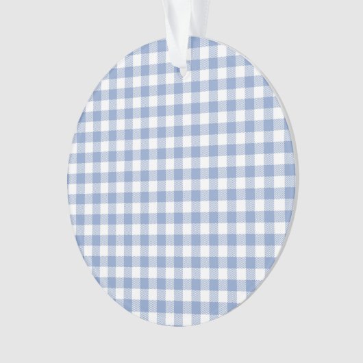 Überprüftes blaues Gingham-Classic-Muster Ornament (Vorderseite)