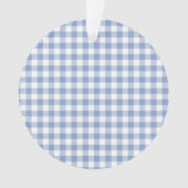 Überprüftes blaues Gingham-Classic-Muster Ornament (Vorderseite)
